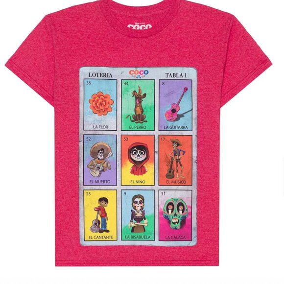 Hispanic Heritage Month CoCo Red Loteria T-Shirt Men Size Large NWT - Picture 1 of 4
